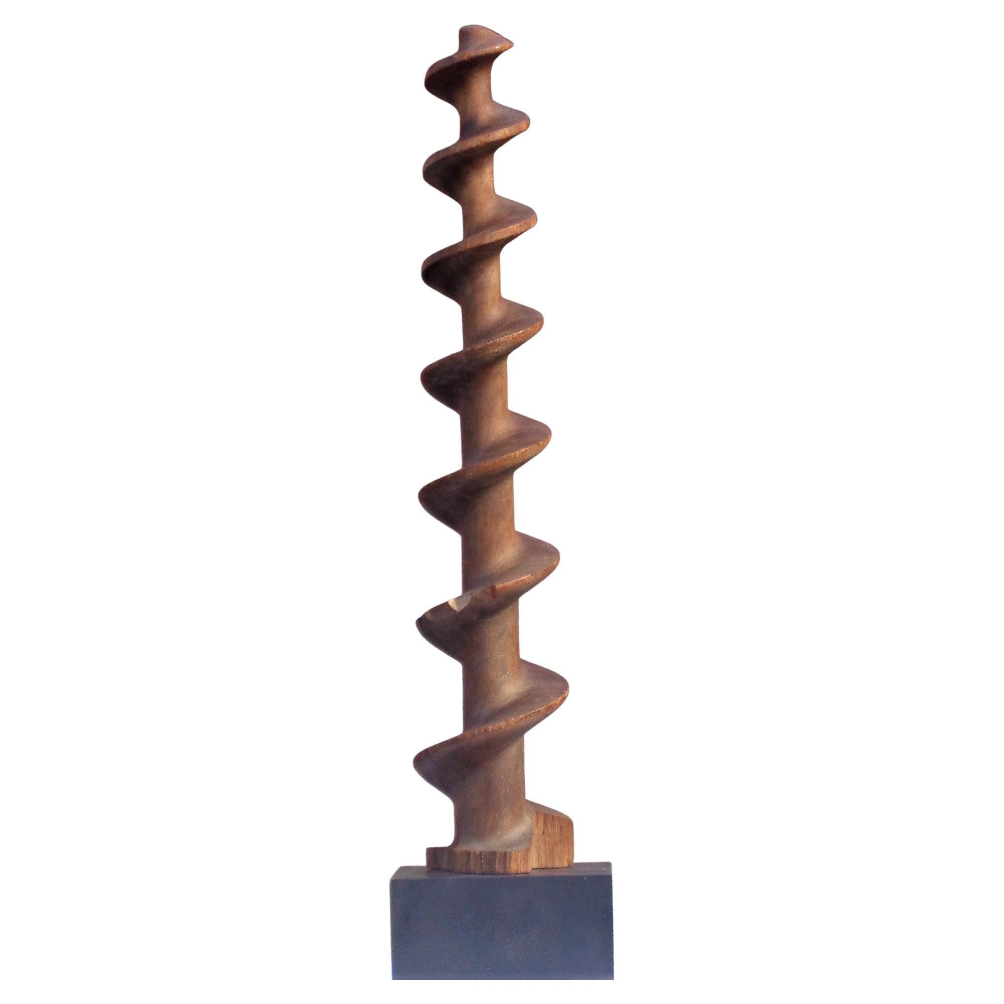 Hand Turned Wood Auger Sculpture, Circa 1930 In Good Condition For Sale In Rochester, NY