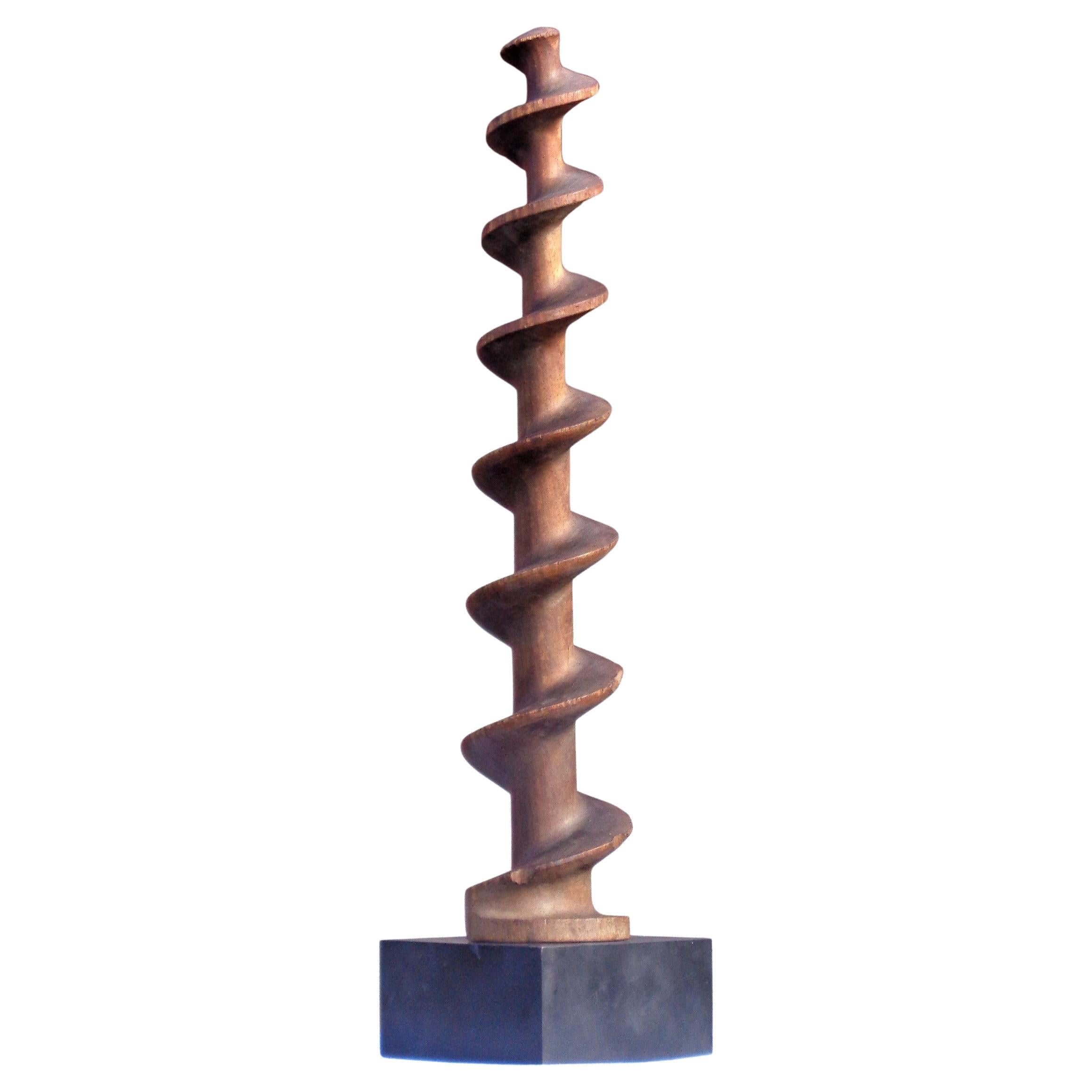 Hand Turned Wood Auger Sculpture, Circa 1930 For Sale