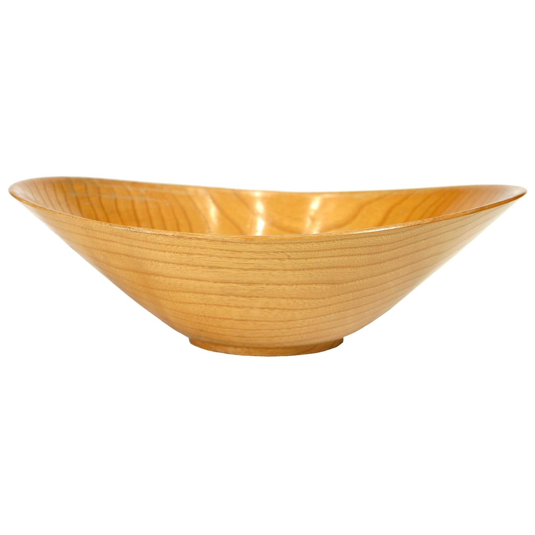 Hand-Turned Wooden Bowl in Oak, circa 1950