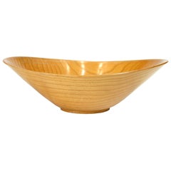 Hand-Turned Wooden Bowl in Oak, circa 1950