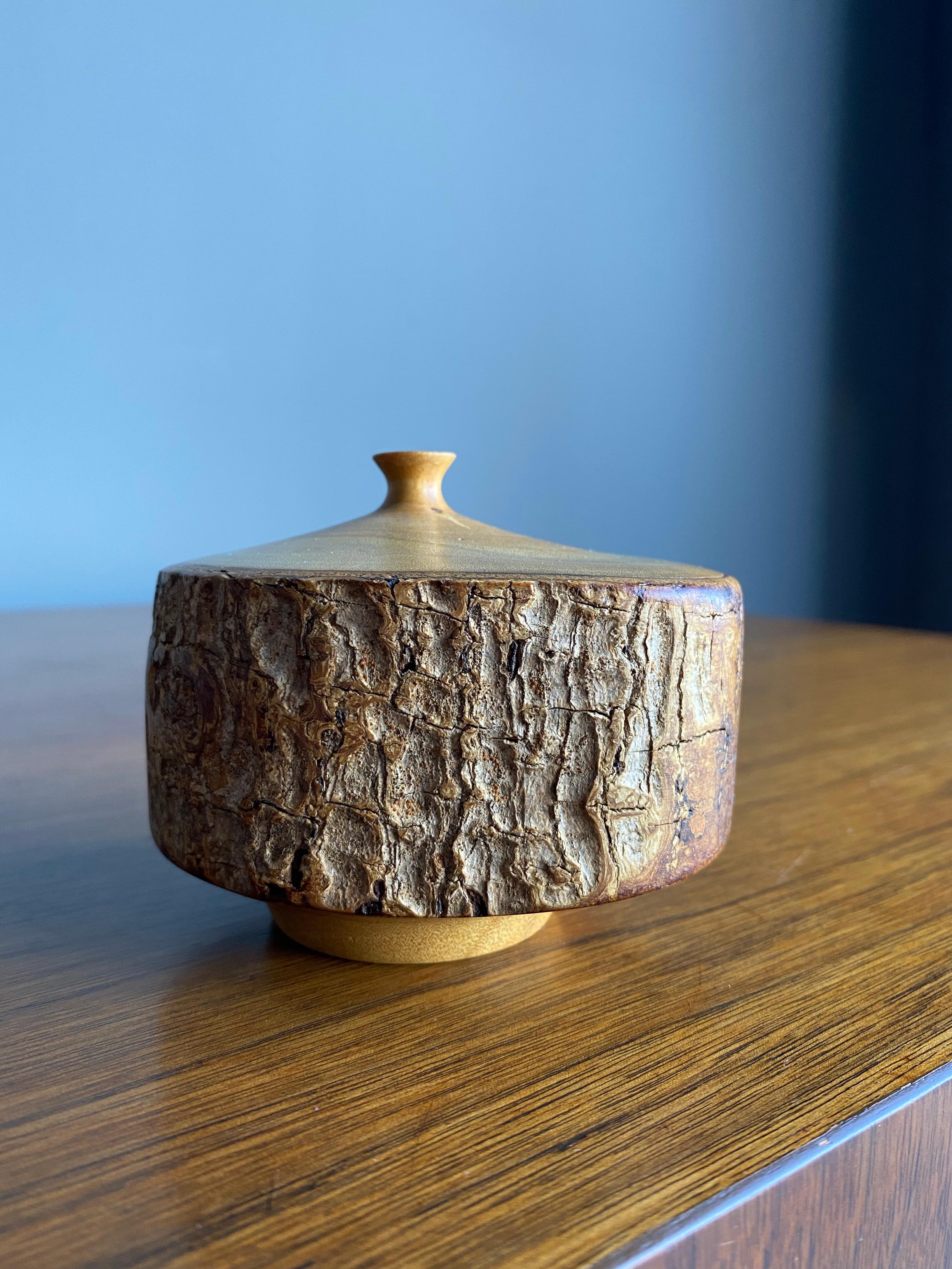 Hand Turned Wooden Bud Vase For Sale 3