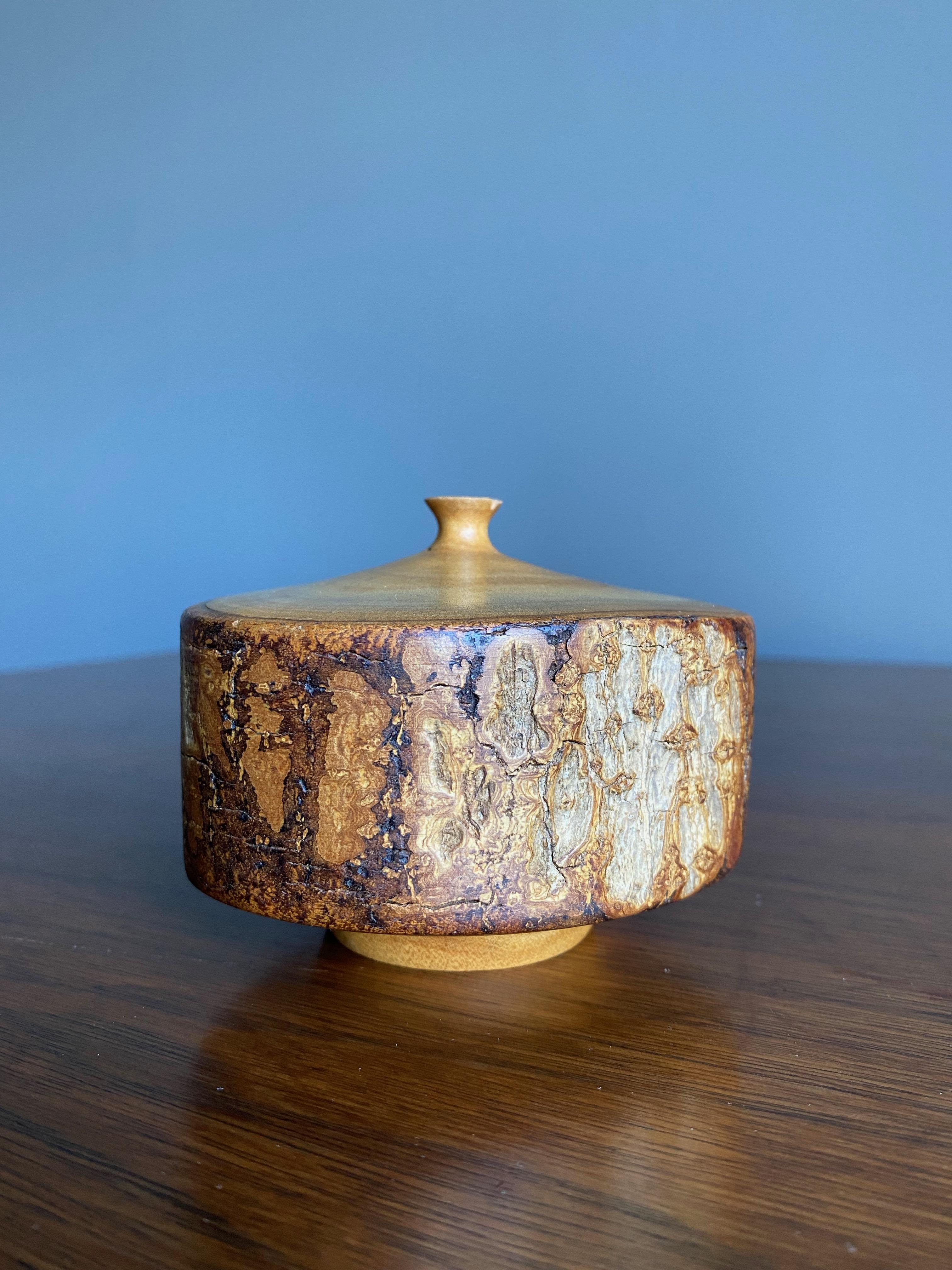 Mid-Century Modern Hand Turned Wooden Bud Vase For Sale