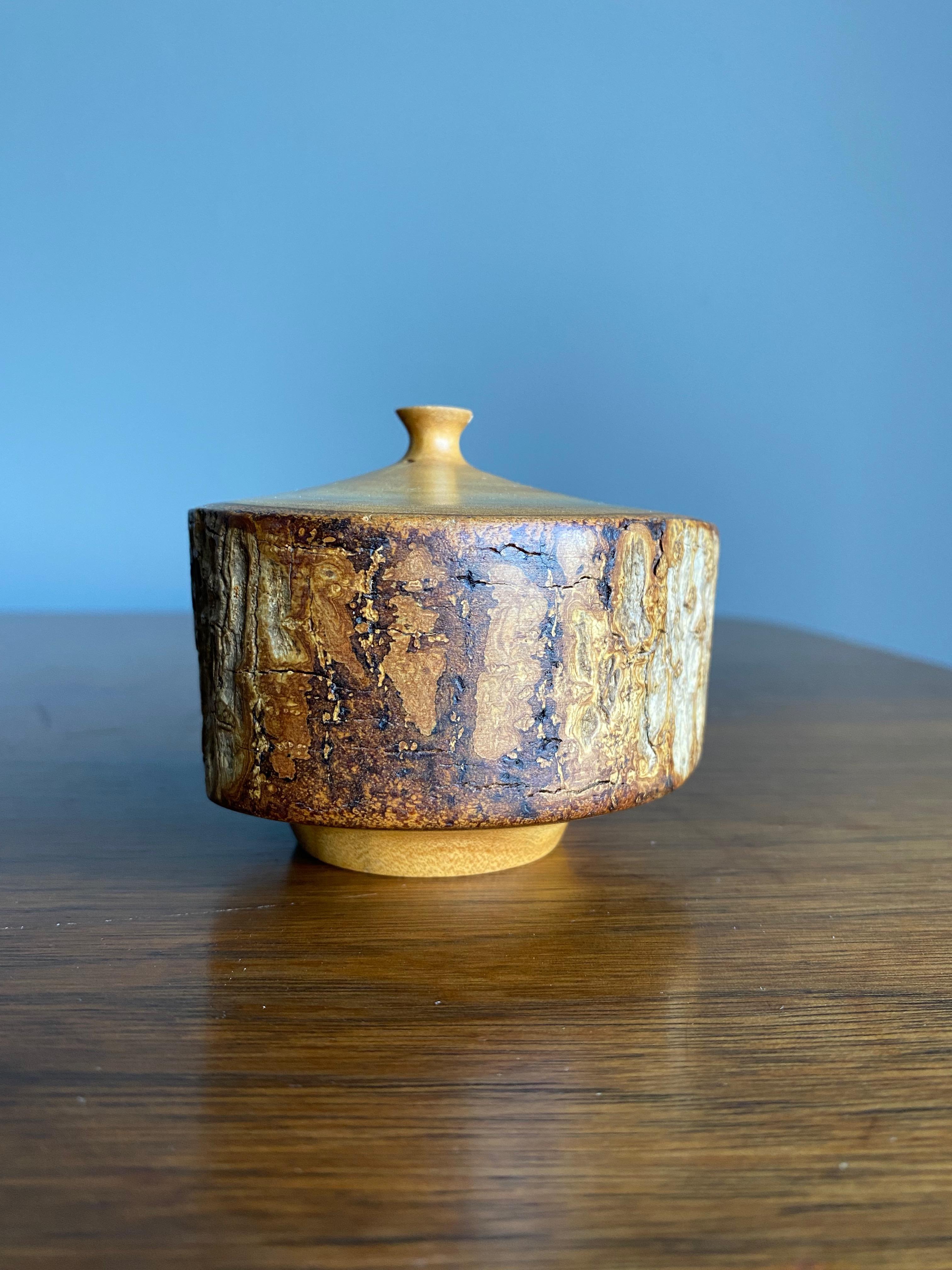 North American Hand Turned Wooden Bud Vase For Sale
