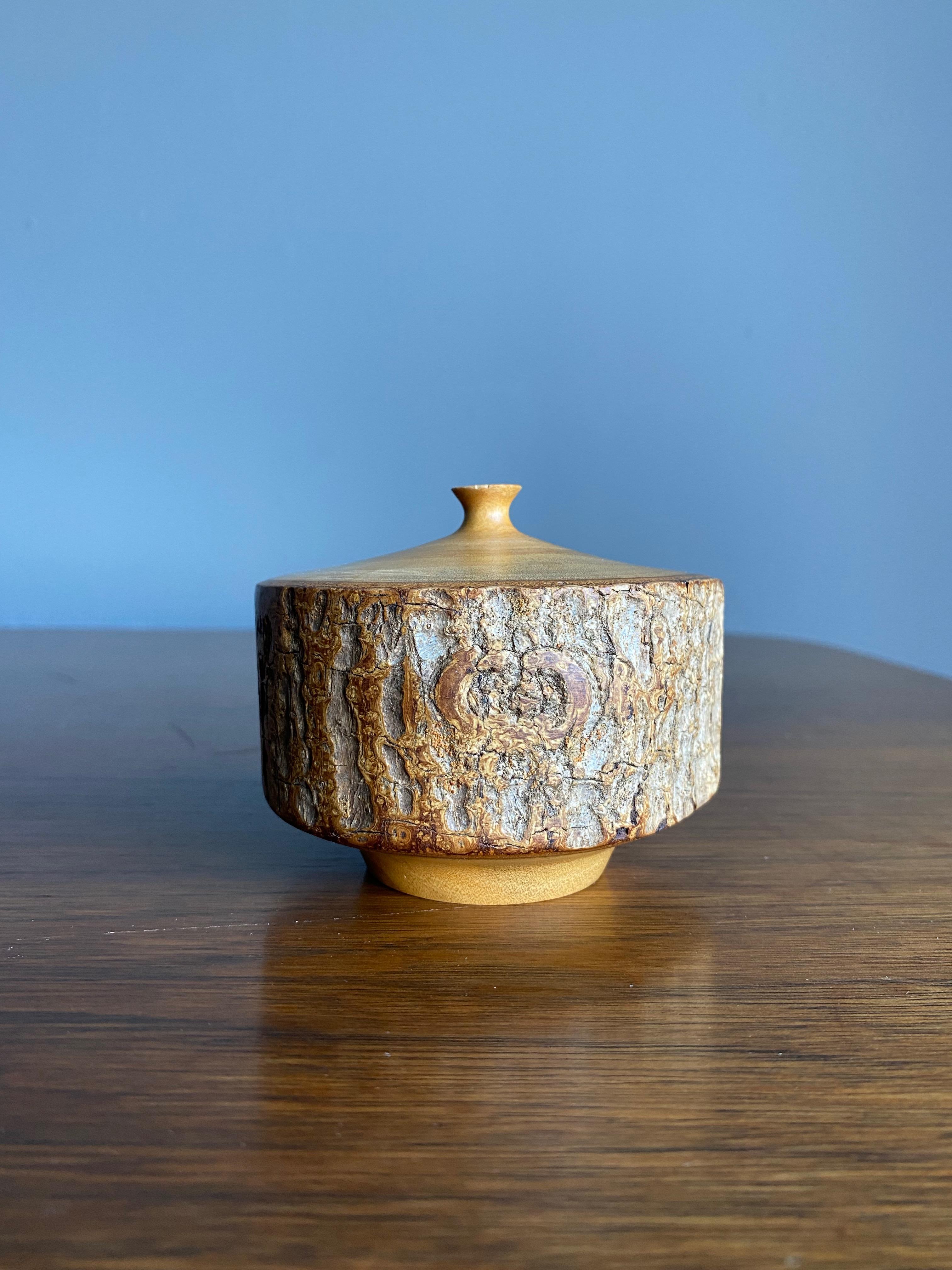 Hand-Crafted Hand Turned Wooden Bud Vase For Sale