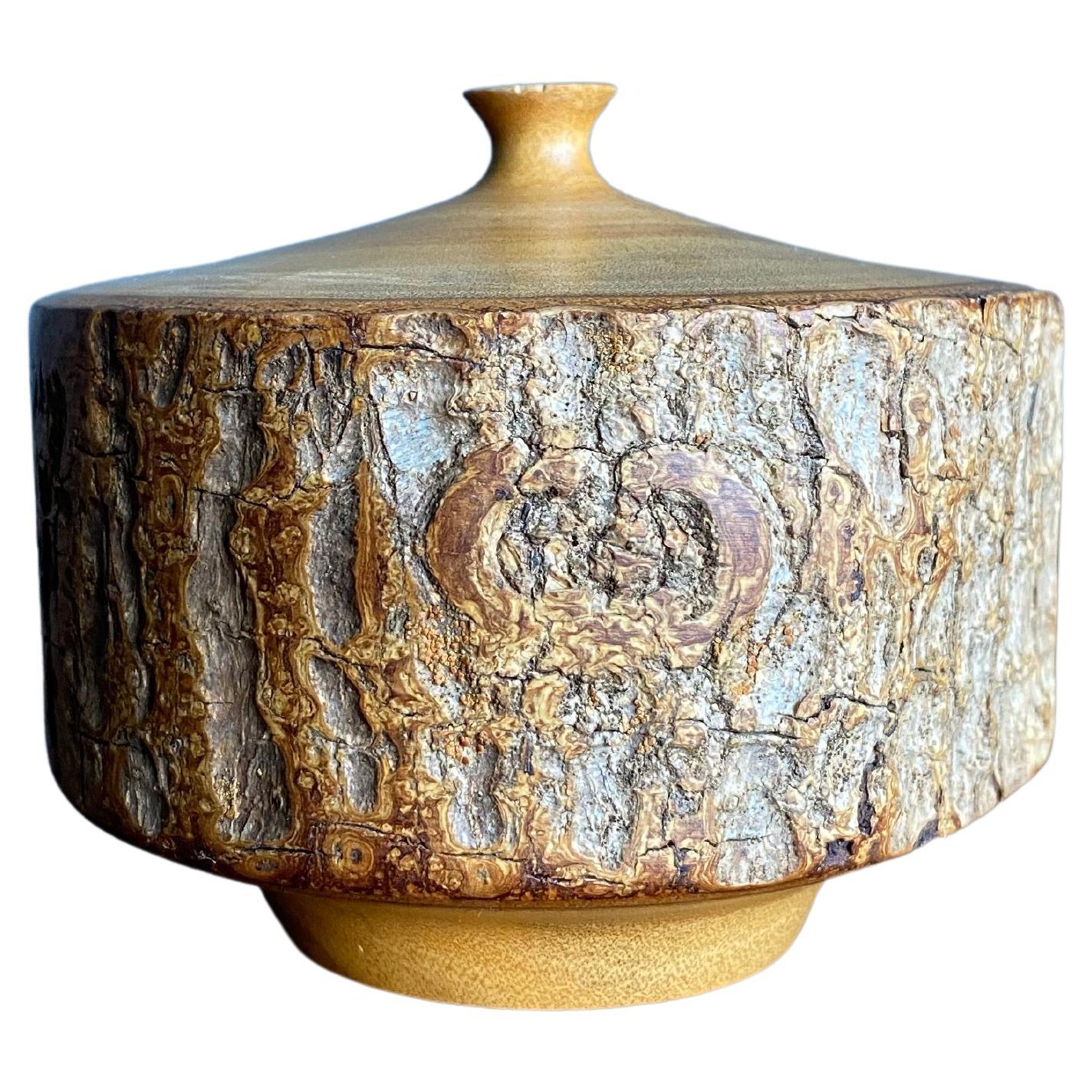 Vaso di gemme in legno tornito a mano