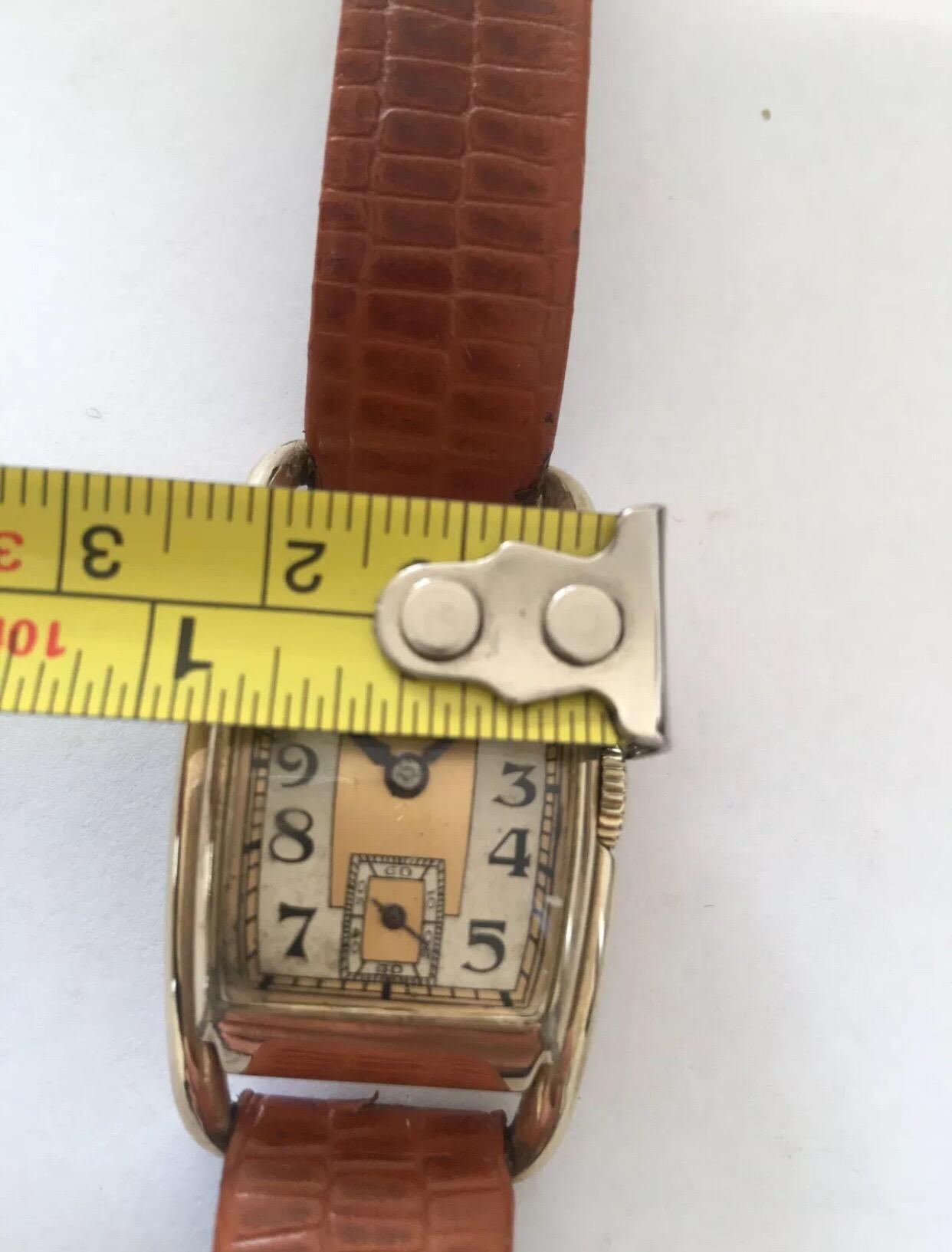 Hand-Winding 14 Karat Gold Filled 1950s Vintage Hamilton Wristwatch For Sale 4