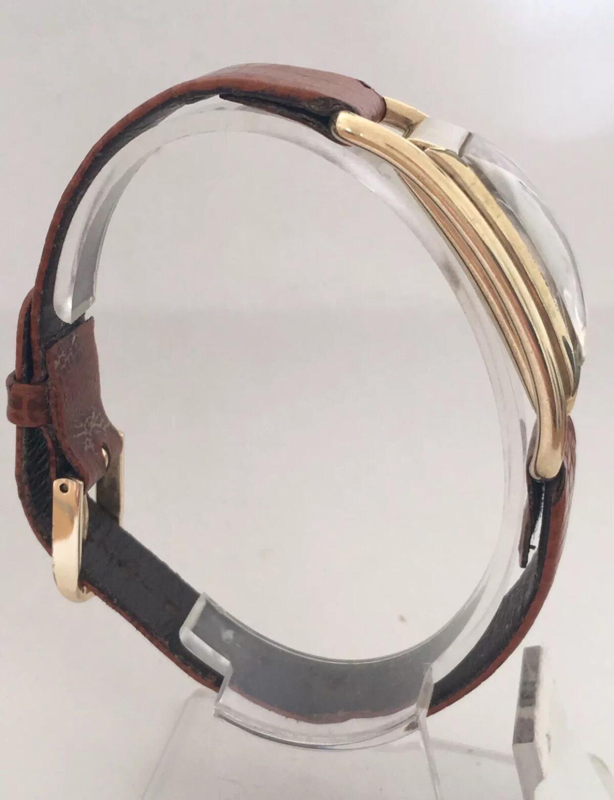 Hand-Winding 14 Karat Gold Filled 1950s Vintage Hamilton Wristwatch For Sale 5