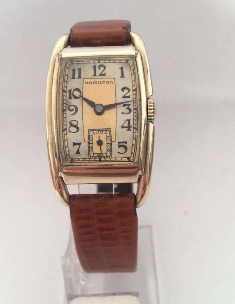 HandWinding 14 Karat Gold Filled 1950s Vintage Hamilton Wristwatch at