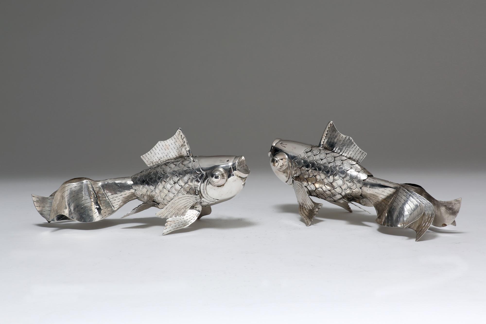 Hong Kong Hand-Worked Contemporary Solid Silver Goldfish