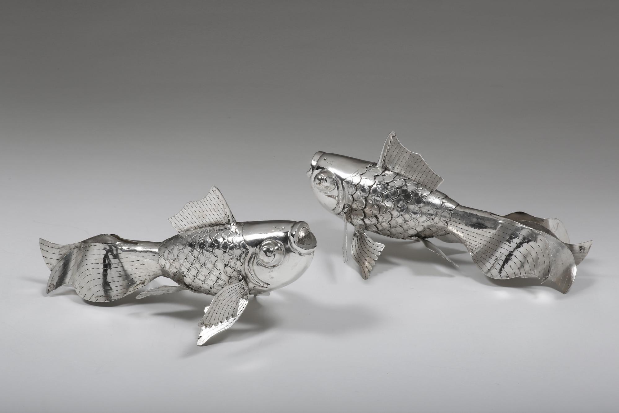Hand-Crafted Hand-Worked Contemporary Solid Silver Goldfish