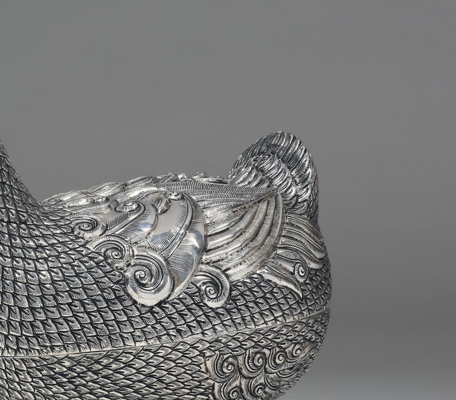 Hong Kong Hand-Worked Contemporary Solid Silver Goose Box