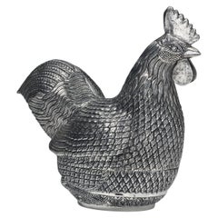 Hand-Worked Contemporary Solid Silver Rooster Box