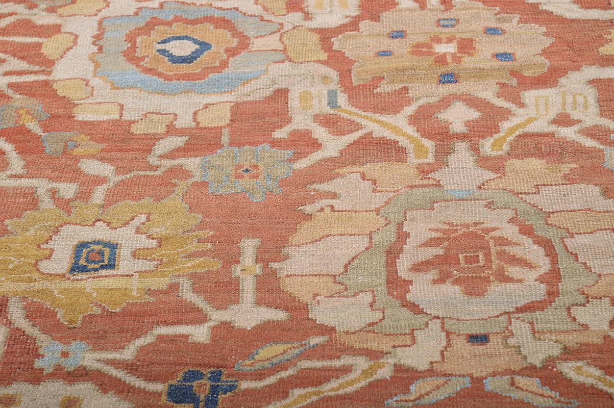 Handwoven 19th Century Antique Persian Sultanabad Rug In Good Condition For Sale In WEST HOLLYWOOD, CA