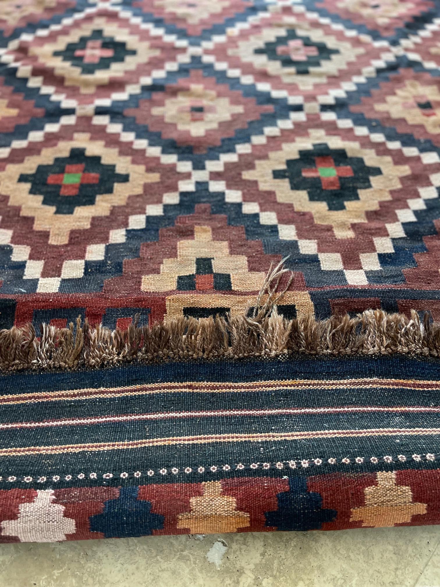 Hand Woven Afghan Tribal Allover Brown Green Rug, circa 1990 For Sale 8