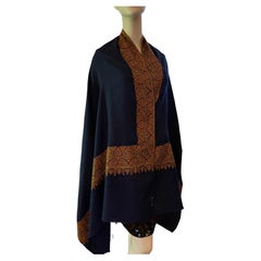Hand Woven and Embroidered Cashmere Made in Kashmir and Signed Stole