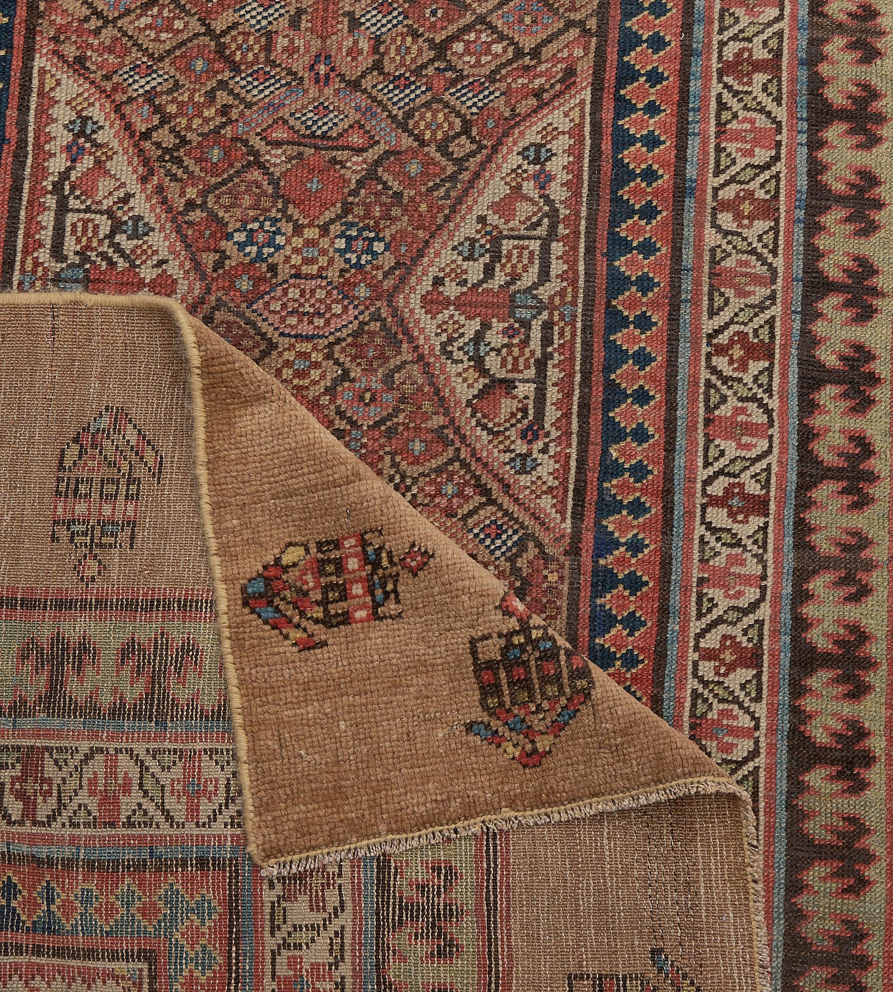 Hand-Woven Antique Circa-1870 Wool Persan Serab Runner For Sale 1