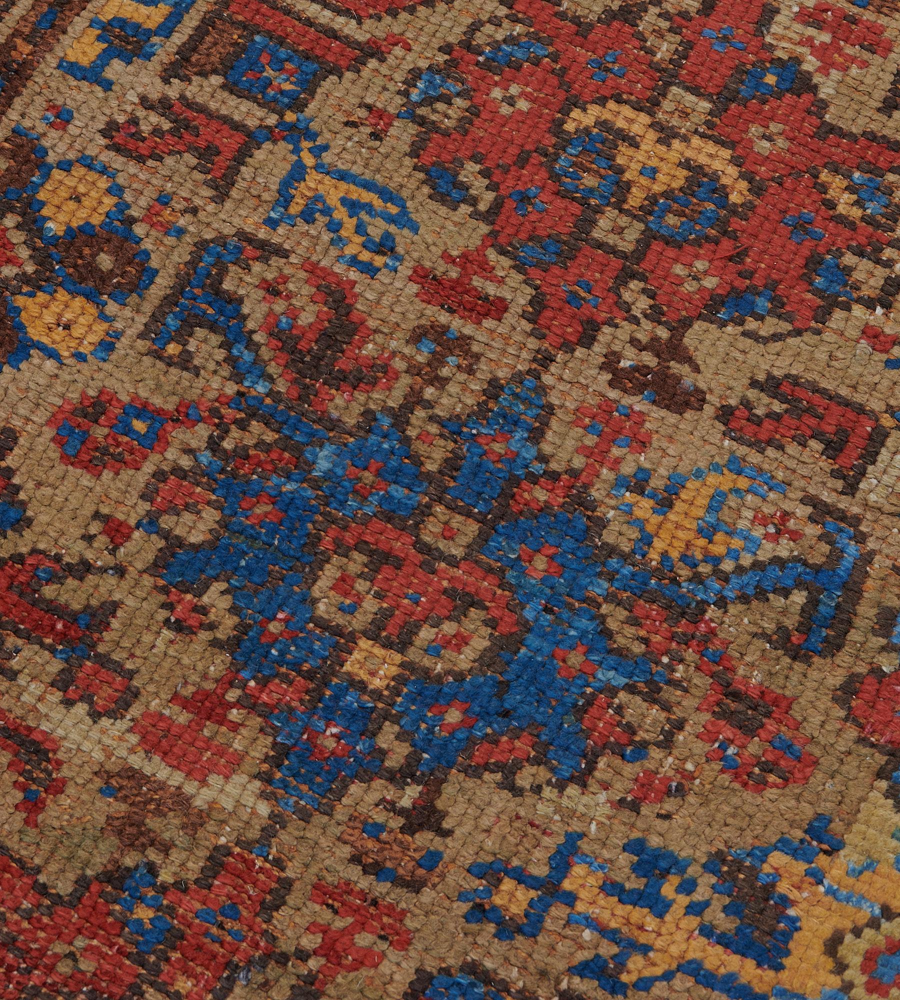 Lana Runner Oushak antico multicolore floreale tessuto a mano in vendita