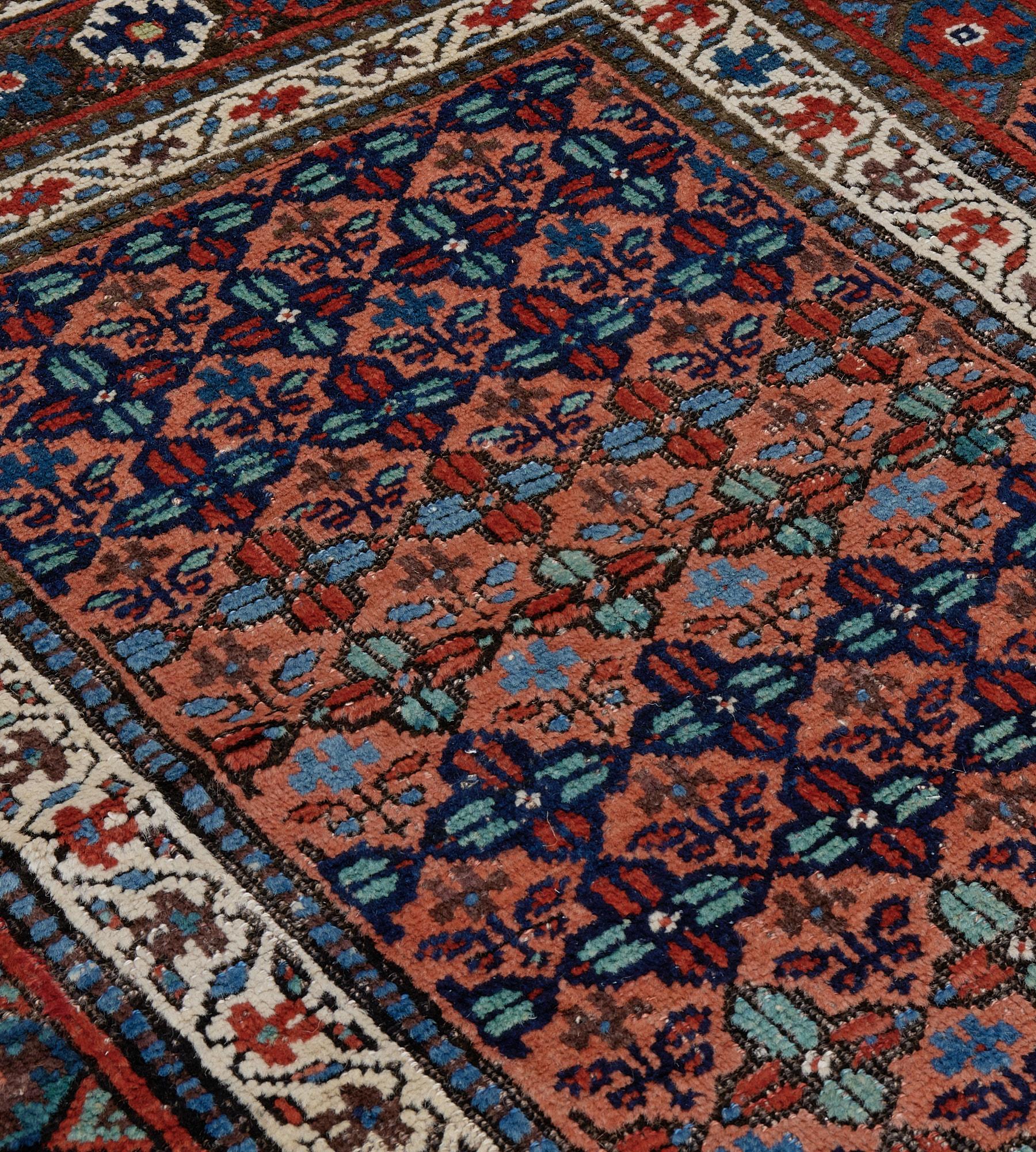 Hand-Knotted Hand-Woven Antique Persian Kurdish Runner For Sale