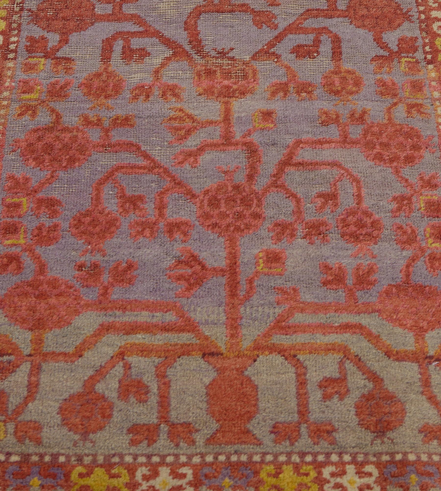 East Turkestani Hand-Woven Antique Red Pomegranate Traditional Wool Khotan Runner For Sale