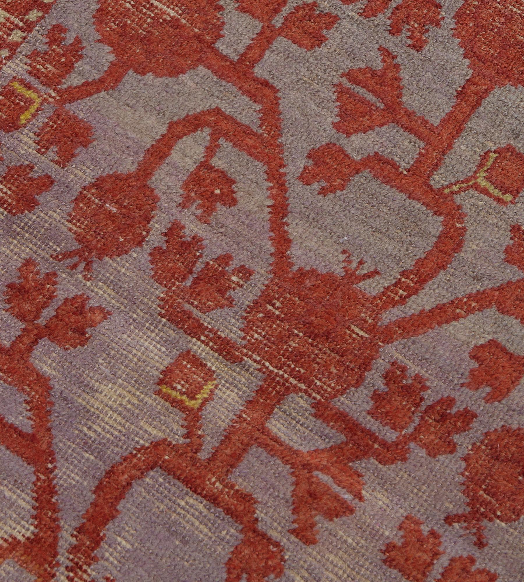 Hand-Woven Antique Red Pomegranate Traditional Wool Khotan Runner In Good Condition For Sale In West Hollywood, CA