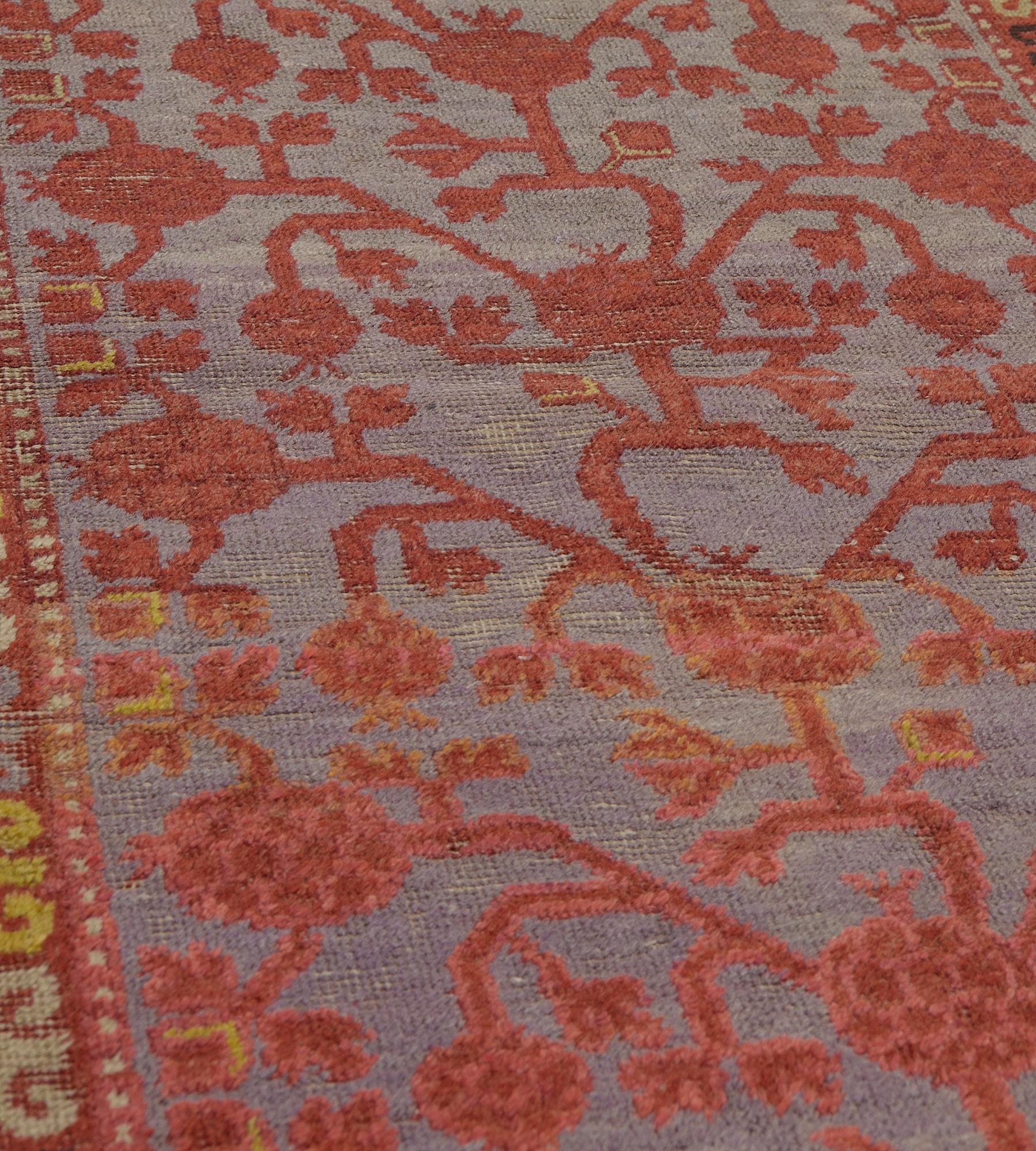Hand-Woven Antique Red Pomegranate Traditional Wool Khotan Runner For Sale 1