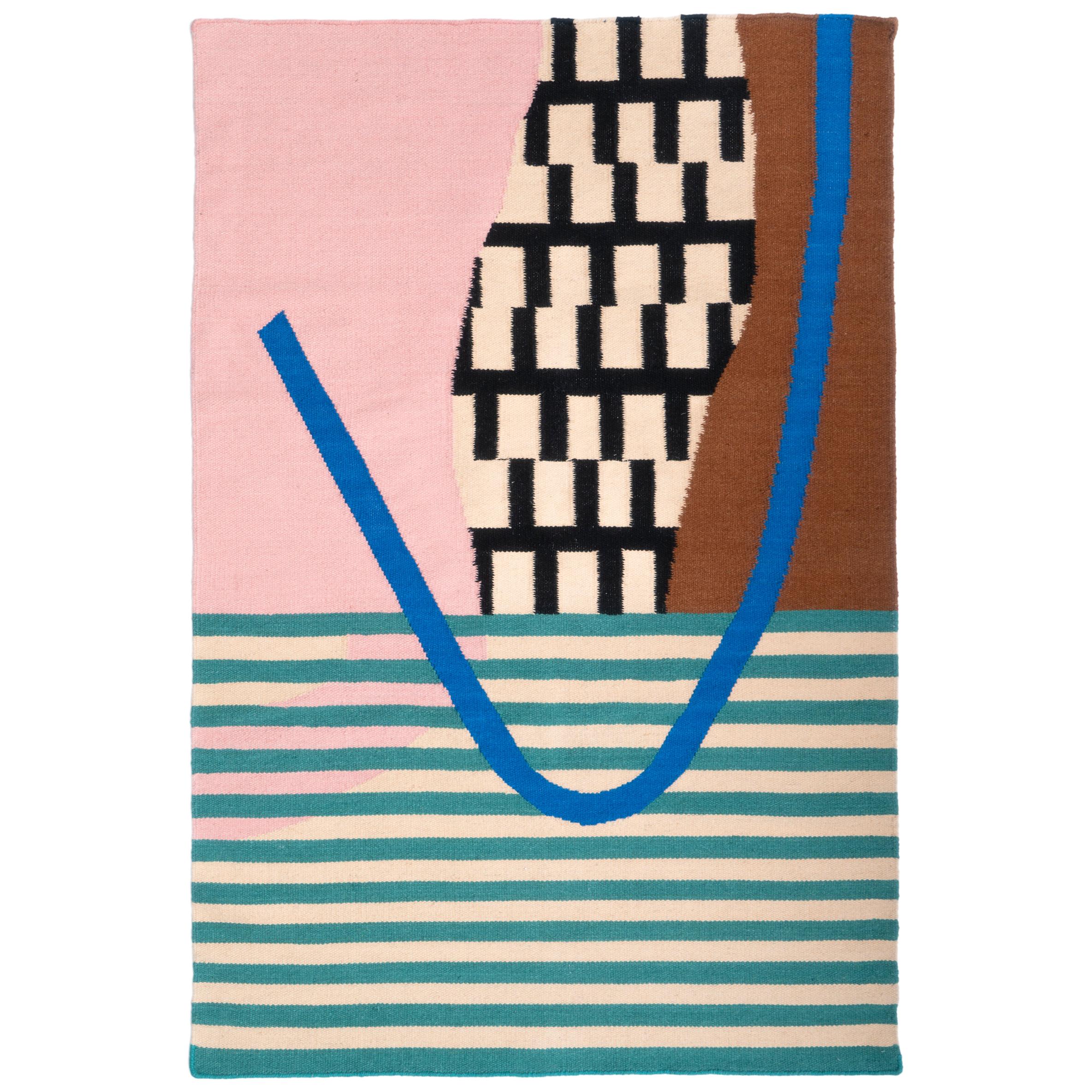 Woven Wool Rug or Tapestry with Mexican Landscape Scene For Sale at 1stDibs