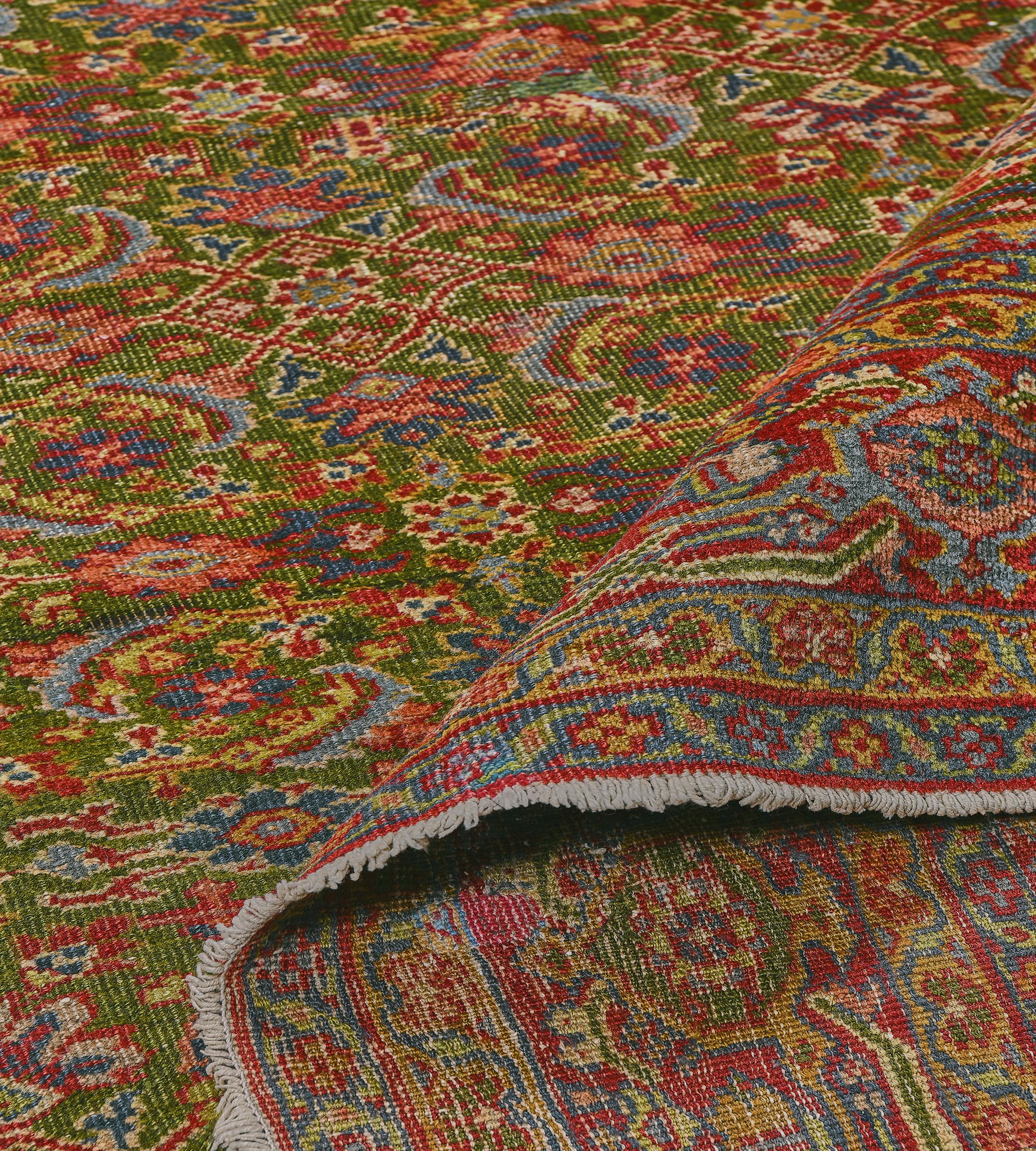 Tapis Sultanabad authentique tissé à la main en laine ancienne à motif Herati en vente 3