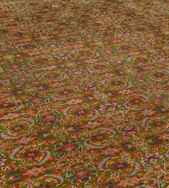 Hand-woven Authentic Antique Herati-Pattern Wool Persian Sultanabad Rug