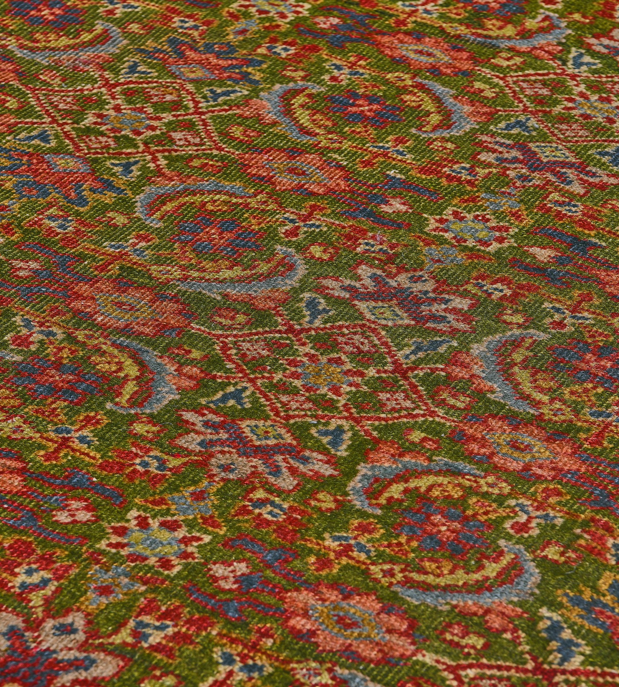 Tapis Sultanabad authentique tissé à la main en laine ancienne à motif Herati Bon état - En vente à West Hollywood, CA