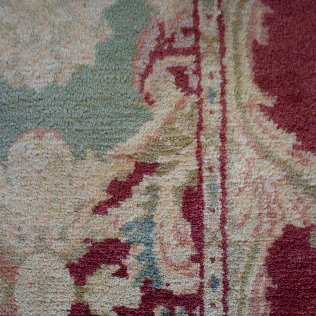 Hand-Knotted Handwoven Axminster Inspired Rug For Sale