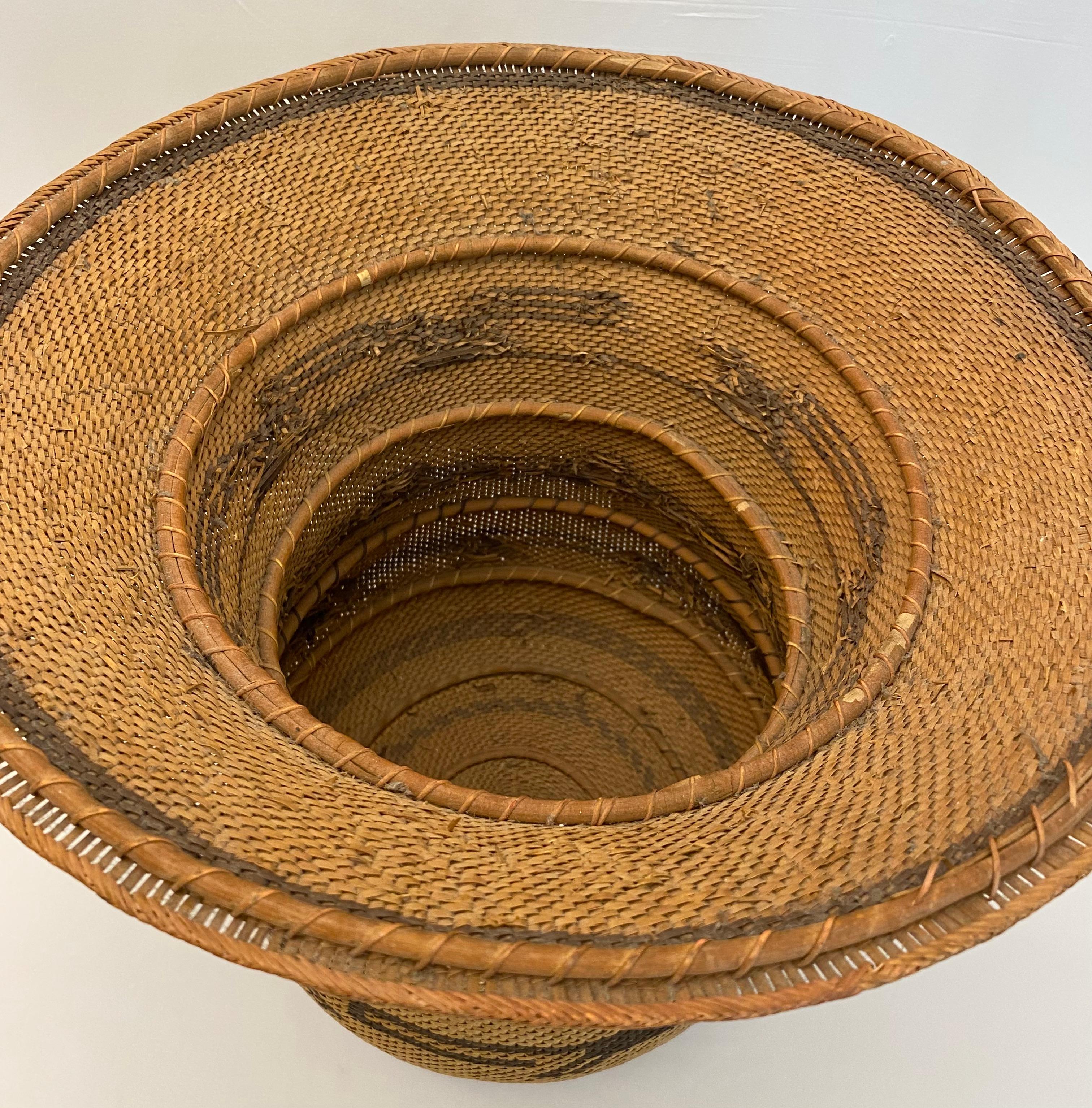 20th Century Hand Woven Basket by the Tribal People of the Amazon 