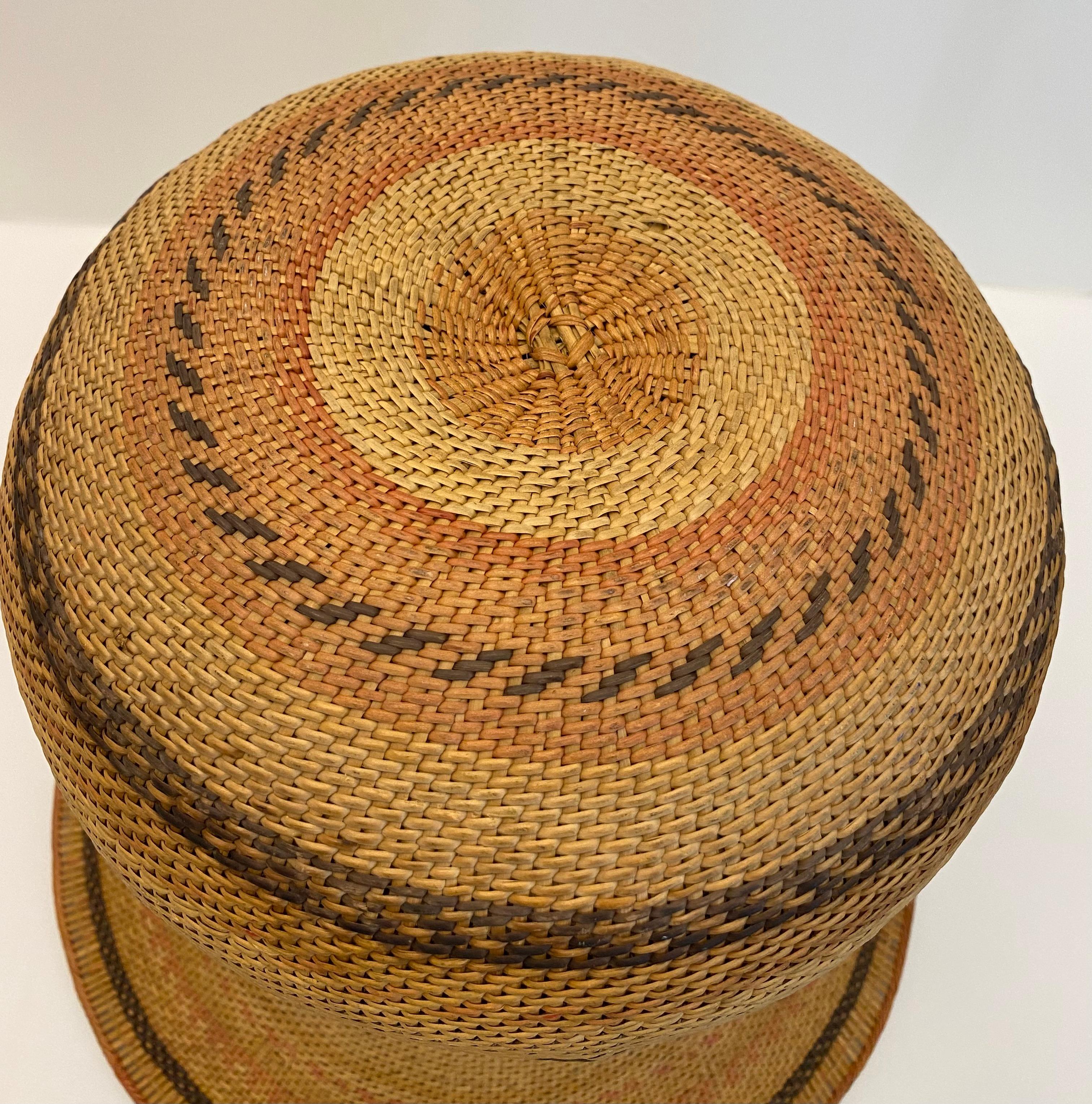 Palmwood Hand Woven Basket by the Tribal People of the Amazon 