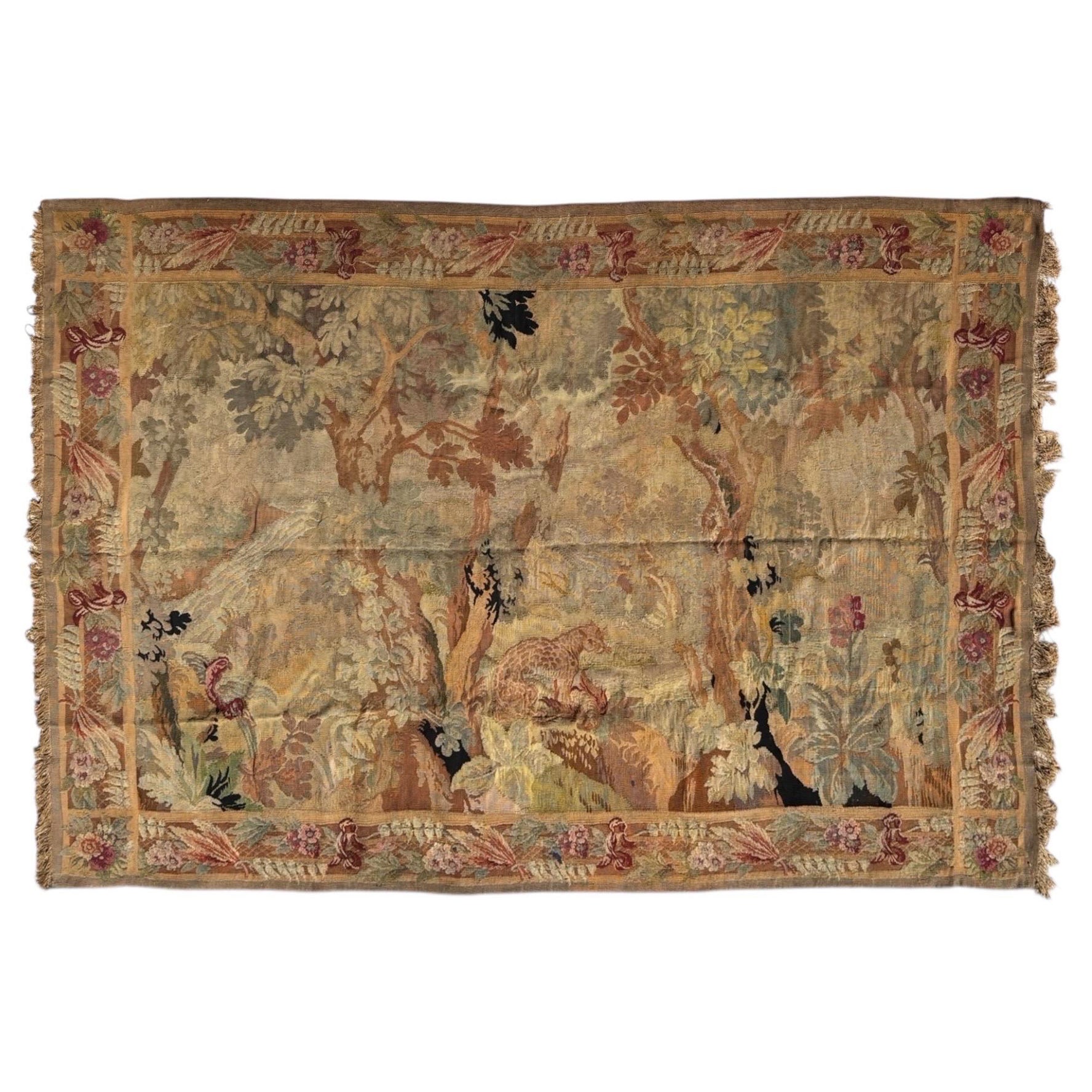 Handgewebter belgischer Wandteppich, CIRCA 1850 im Angebot