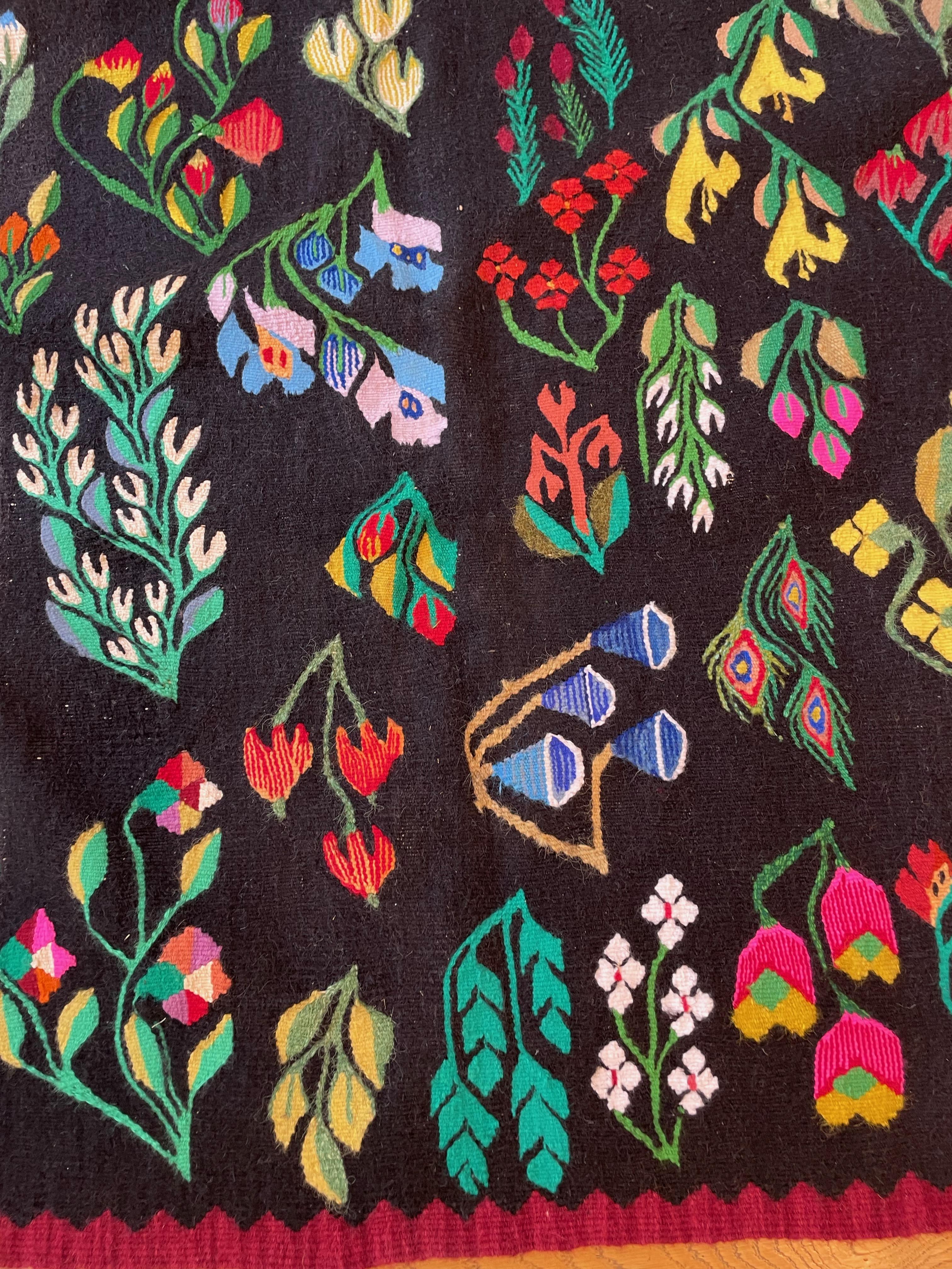 Hand-Woven Hand Woven Bessarabian Kelim with Floral Pattern, 1940 For Sale