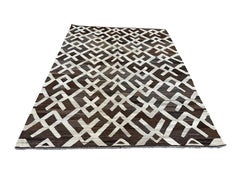 Hand-Woven Brown and Cream Kilim Flat Weave Area Rug