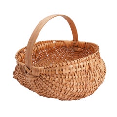 Vintage Hand woven buttock basket, 1900's