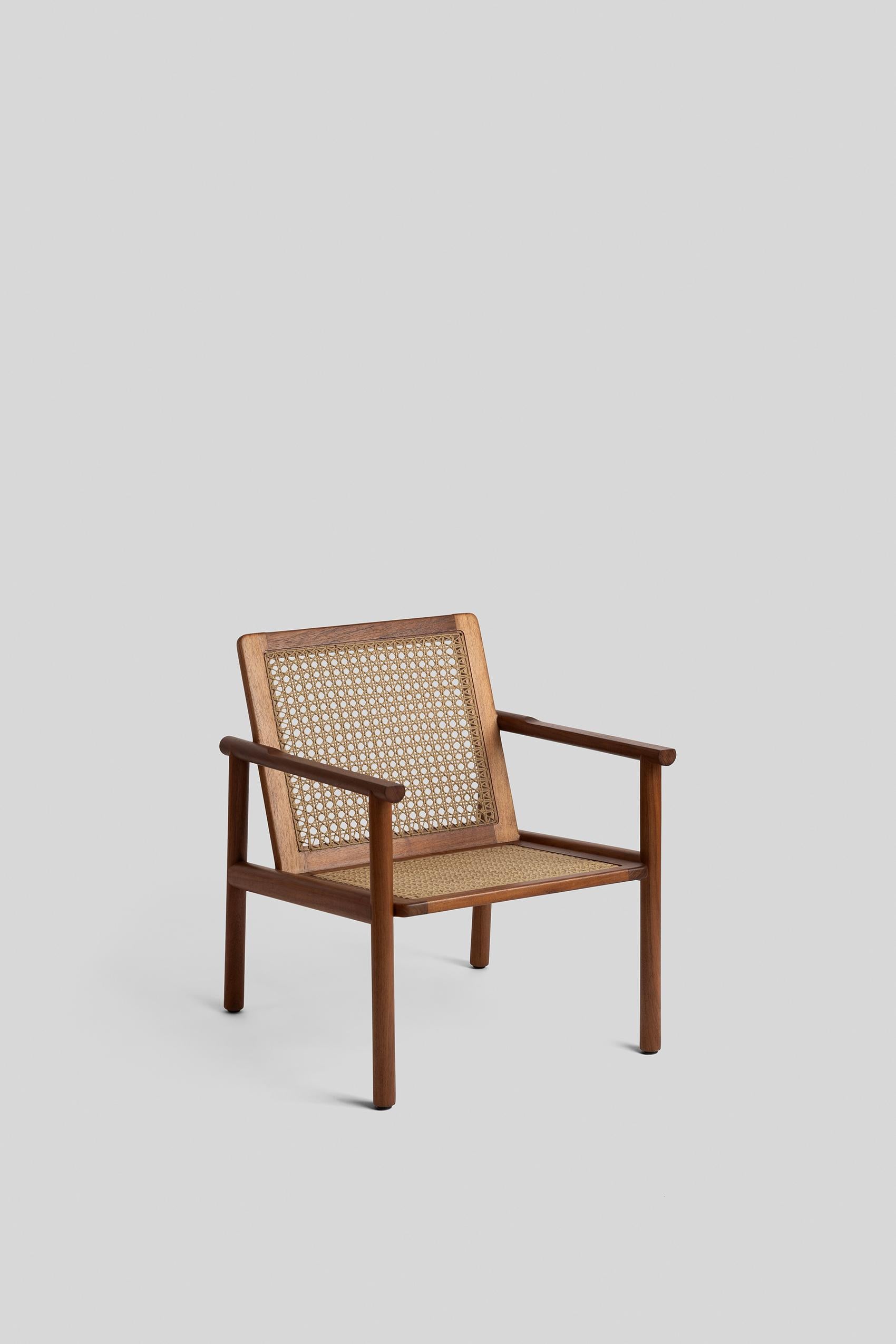 Wooden Armchair with Handmade Weaving, Mexican Contemporary Design, In Stock In New Condition For Sale In PARQUE INDUSTRIAL OTHON P BLANCO, Quintana Roo