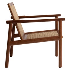 Hand-Woven Contemporary Armchair in Caribbean Walnut