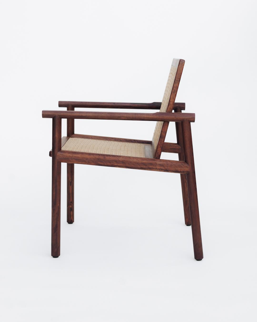 Moderne Chaise contemporaine tissée à la main en Wood Wood Tropical Chechén en vente