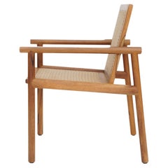Sedia contemporanea intrecciata a mano in legno tropicale Jabim