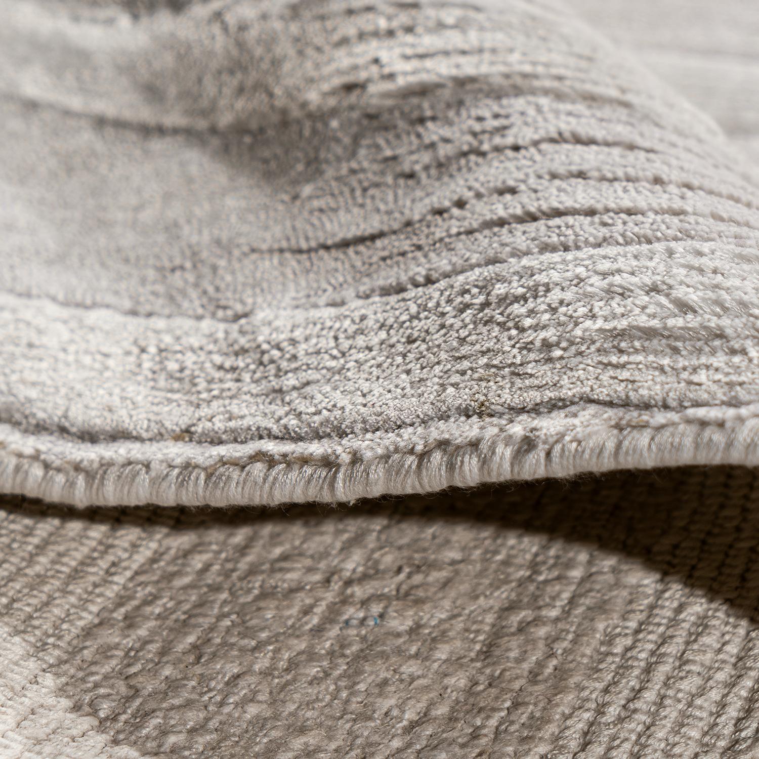 Indien Tapis en viscose abstrait gris tissé à la main, 8' X 10' en vente