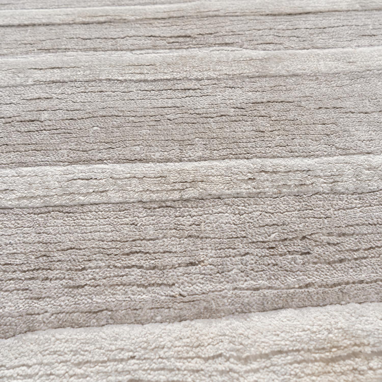 Tapis en viscose abstrait gris tissé à la main, 8' X 10' Neuf - En vente à New York, NY