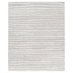 Hand Woven Gray Abstract Viscose Rug, 8' X 10'