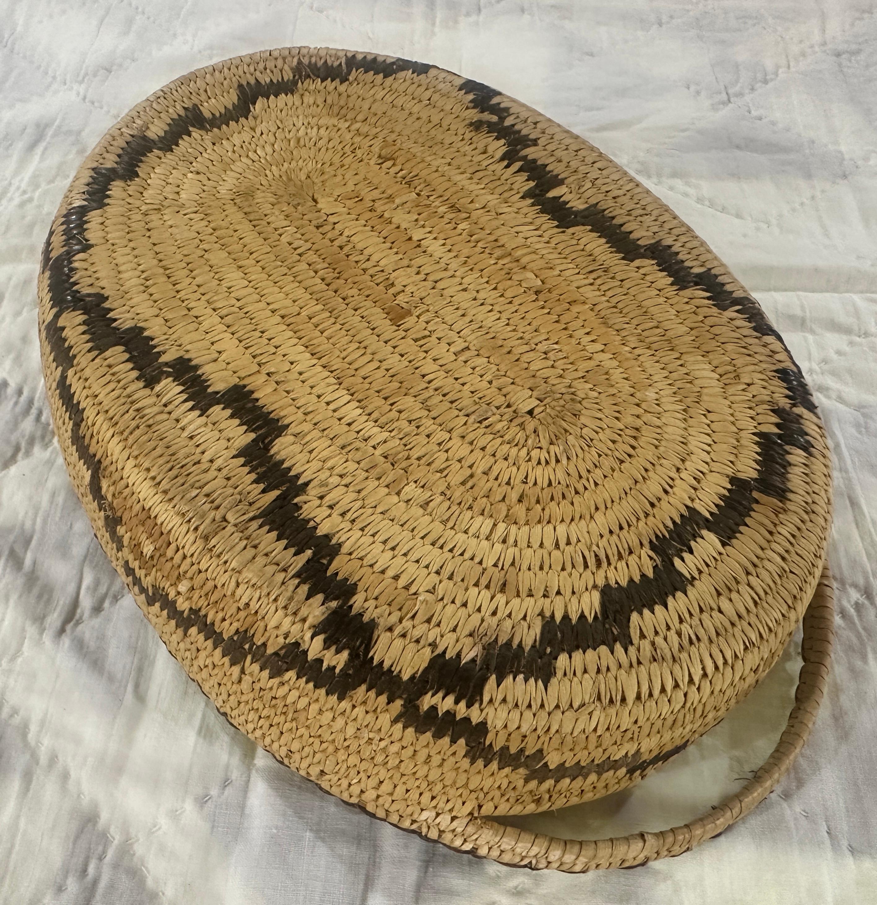 20th Century Hand Woven Handled Pima Basket For Sale