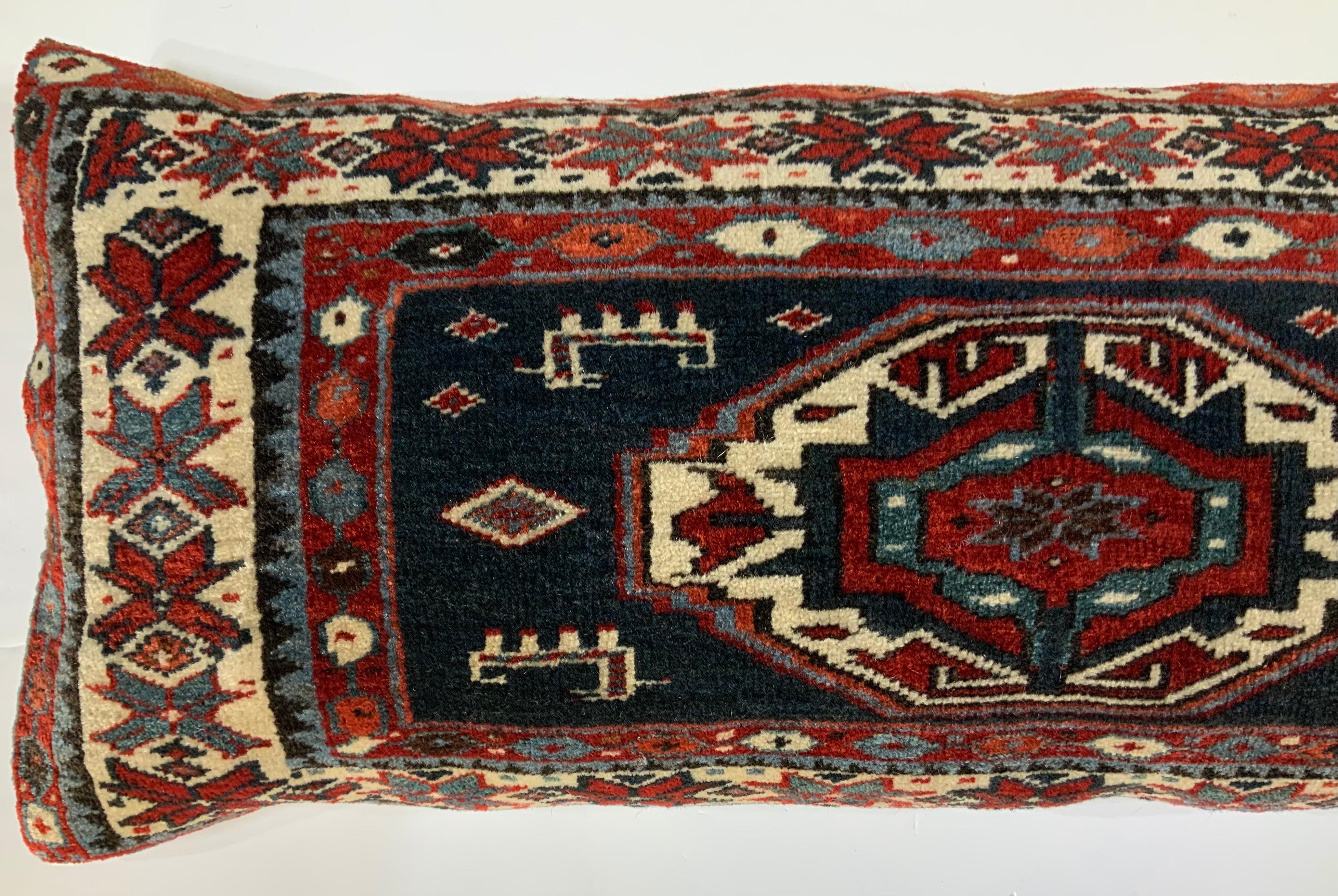 Handwoven Kazak Rug Pillow In Good Condition For Sale In Delray Beach, FL