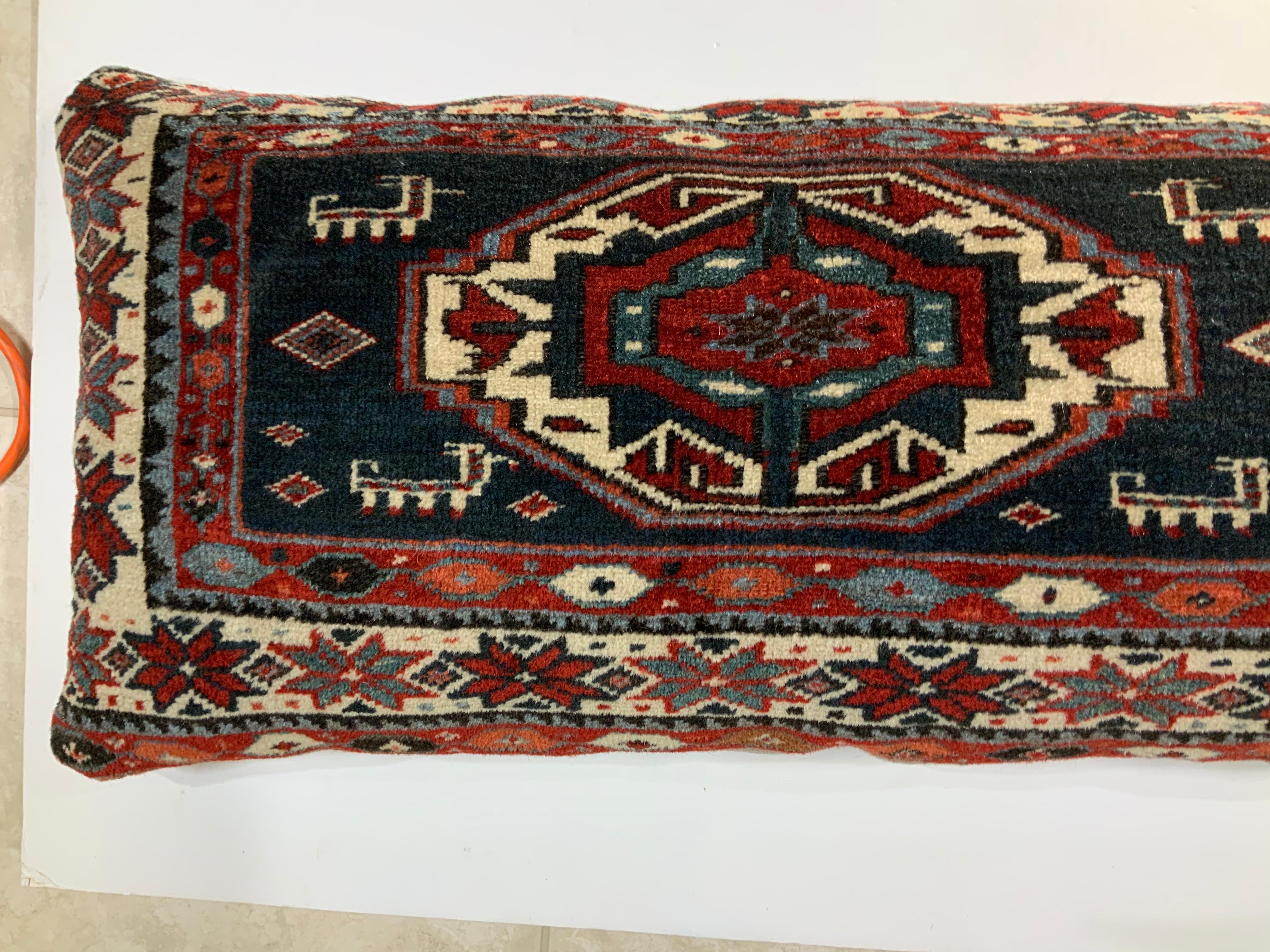 Handwoven Kazak Rug Pillow For Sale 1