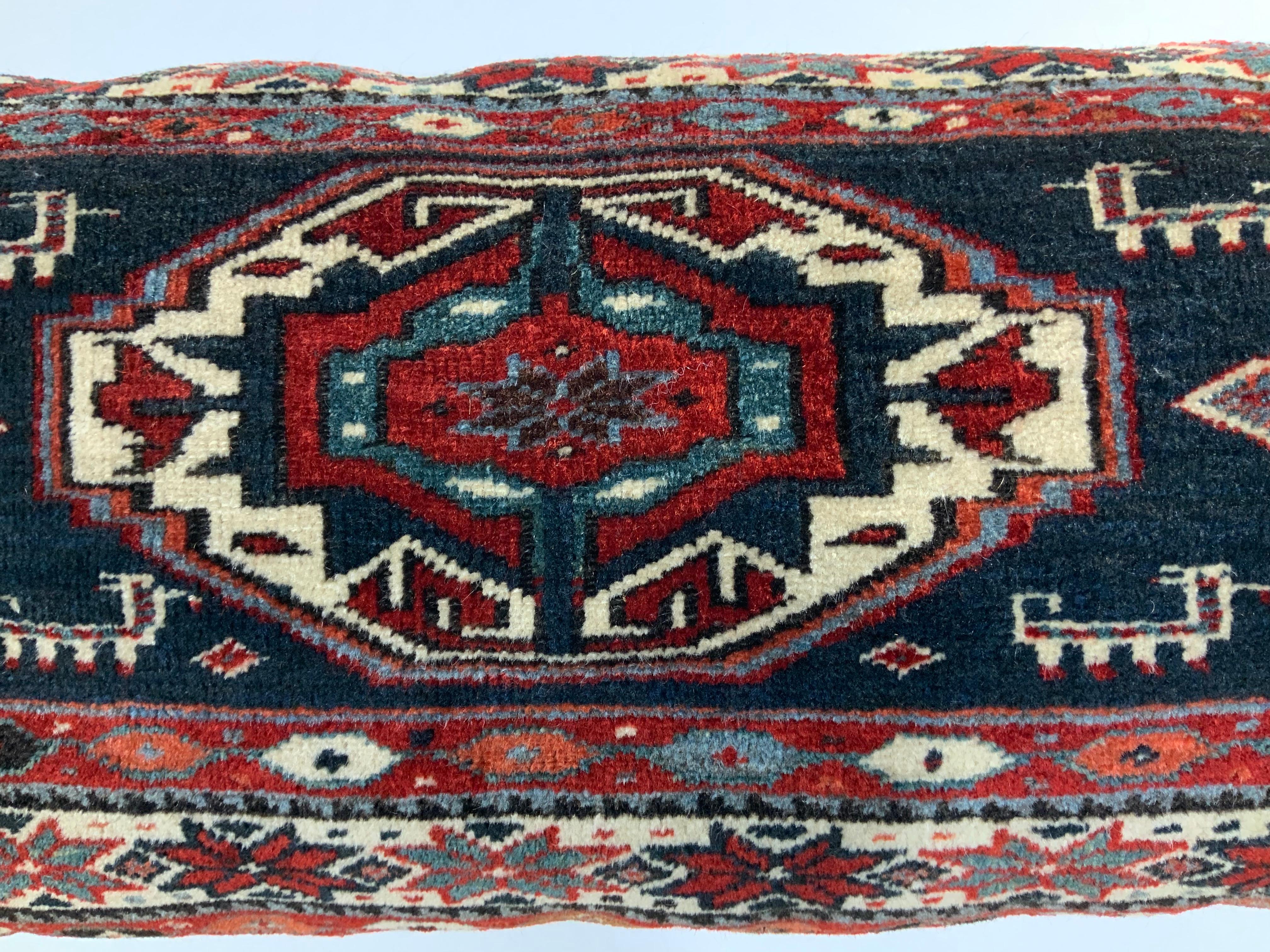 Handwoven Kazak Rug Pillow For Sale 2