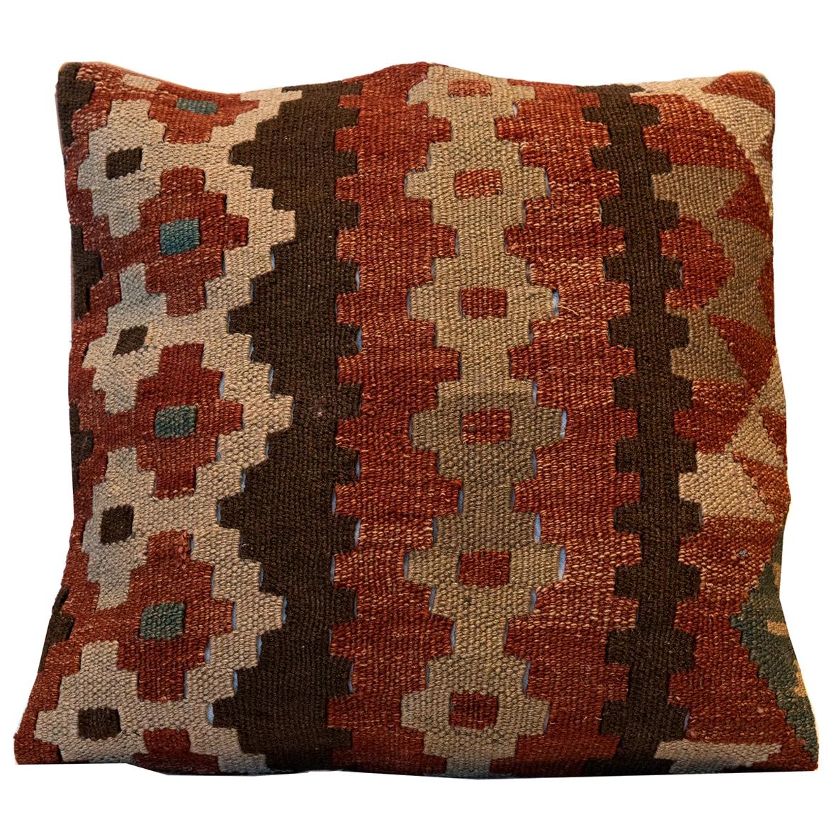 Hand Woven Kilim Decorative Pillow, Bench Cushion Cover Hand Knotted