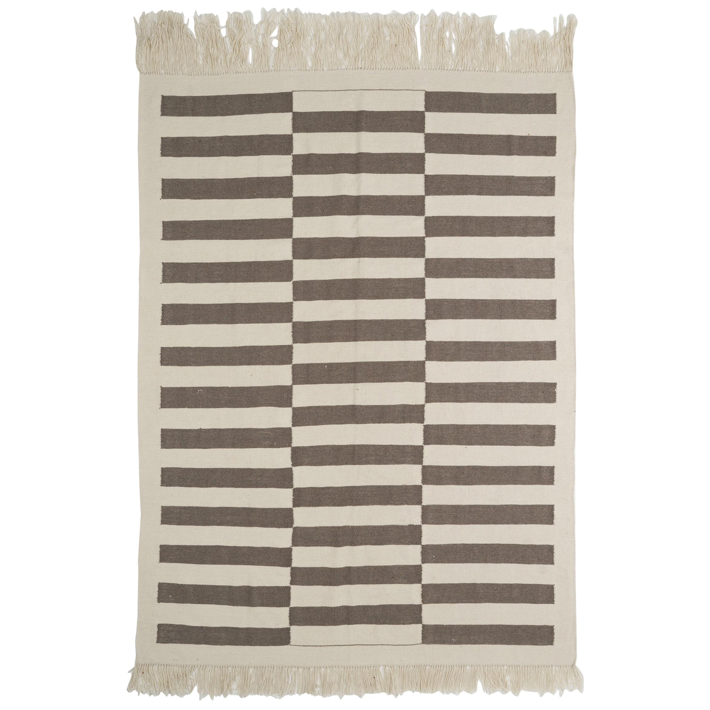 Kilim turco de lana natural sin teñir, tejido a mano, de 2,5 metros. Opciones personalizadas disponibles en venta