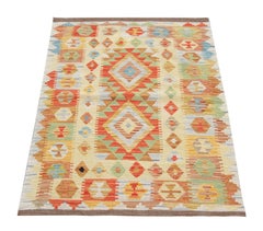 Handwoven Kilim Rug Afghan Geometric Carpet Rug
